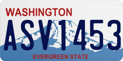 WA license plate ASV1453