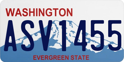 WA license plate ASV1455
