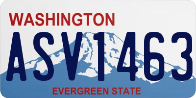 WA license plate ASV1463