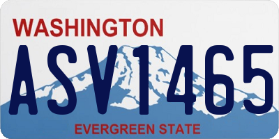 WA license plate ASV1465
