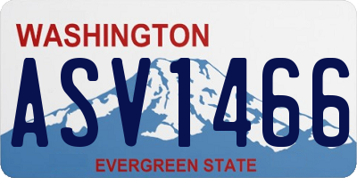 WA license plate ASV1466