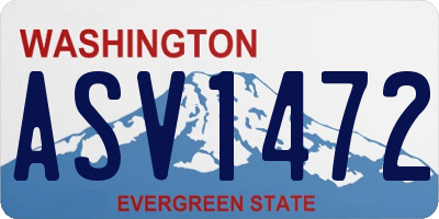 WA license plate ASV1472
