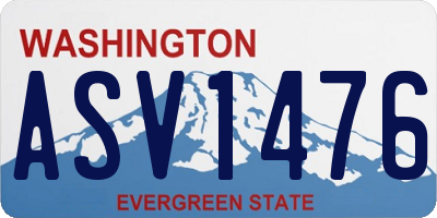 WA license plate ASV1476