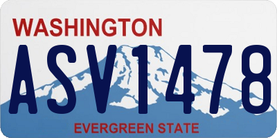 WA license plate ASV1478