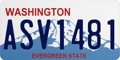 WA license plate ASV1481