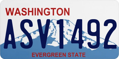 WA license plate ASV1492