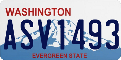 WA license plate ASV1493