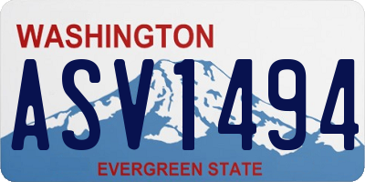WA license plate ASV1494