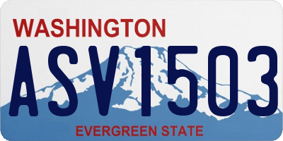 WA license plate ASV1503