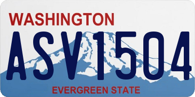 WA license plate ASV1504