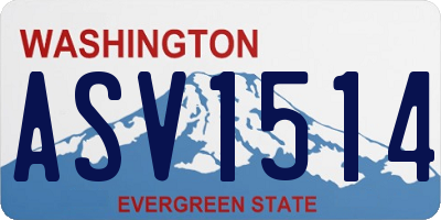 WA license plate ASV1514