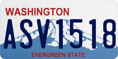 WA license plate ASV1518