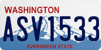 WA license plate ASV1533