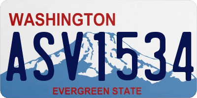 WA license plate ASV1534