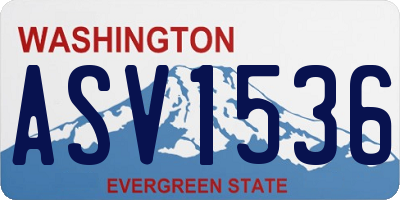 WA license plate ASV1536