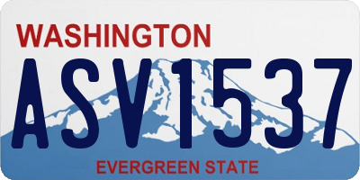 WA license plate ASV1537