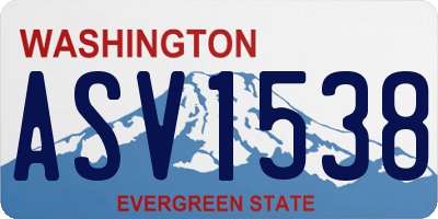 WA license plate ASV1538