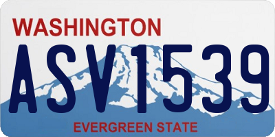 WA license plate ASV1539