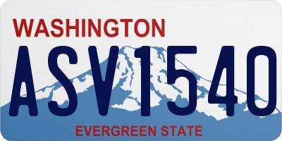 WA license plate ASV1540