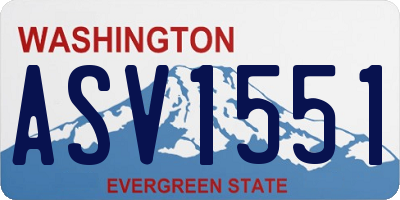WA license plate ASV1551
