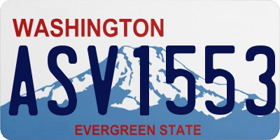 WA license plate ASV1553