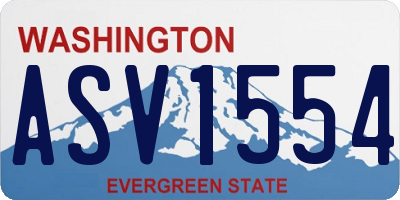 WA license plate ASV1554