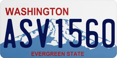 WA license plate ASV1560