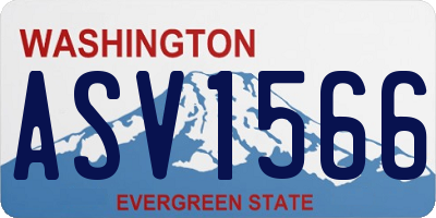 WA license plate ASV1566