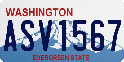 WA license plate ASV1567