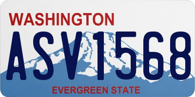 WA license plate ASV1568