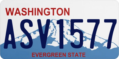 WA license plate ASV1577