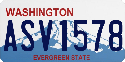 WA license plate ASV1578
