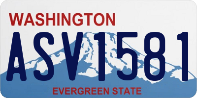 WA license plate ASV1581