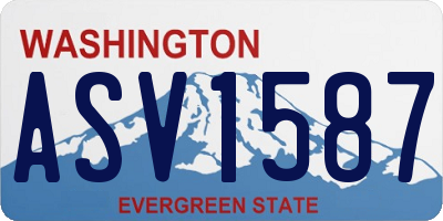 WA license plate ASV1587