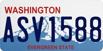 WA license plate ASV1588