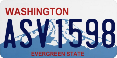 WA license plate ASV1598