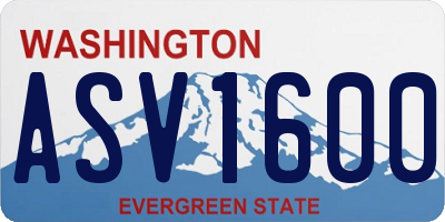 WA license plate ASV1600