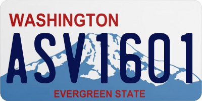 WA license plate ASV1601