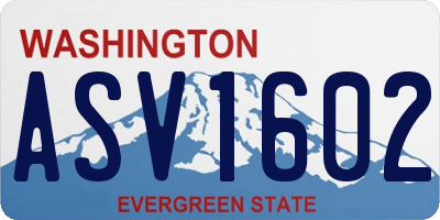 WA license plate ASV1602