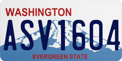WA license plate ASV1604