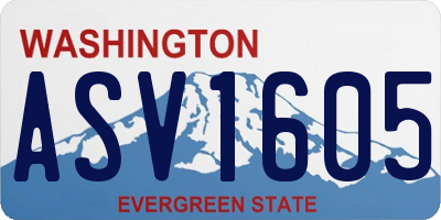 WA license plate ASV1605