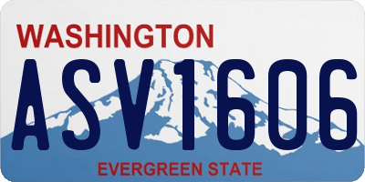 WA license plate ASV1606