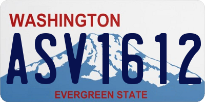 WA license plate ASV1612