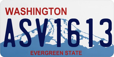 WA license plate ASV1613