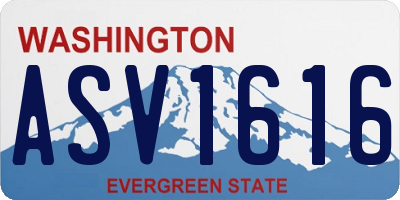 WA license plate ASV1616