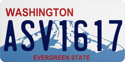 WA license plate ASV1617