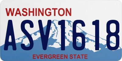 WA license plate ASV1618