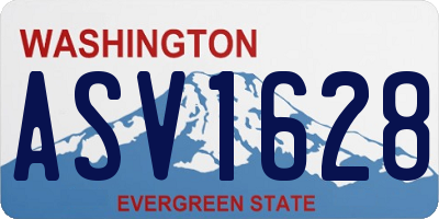 WA license plate ASV1628