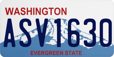 WA license plate ASV1630