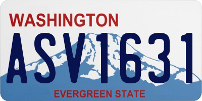 WA license plate ASV1631